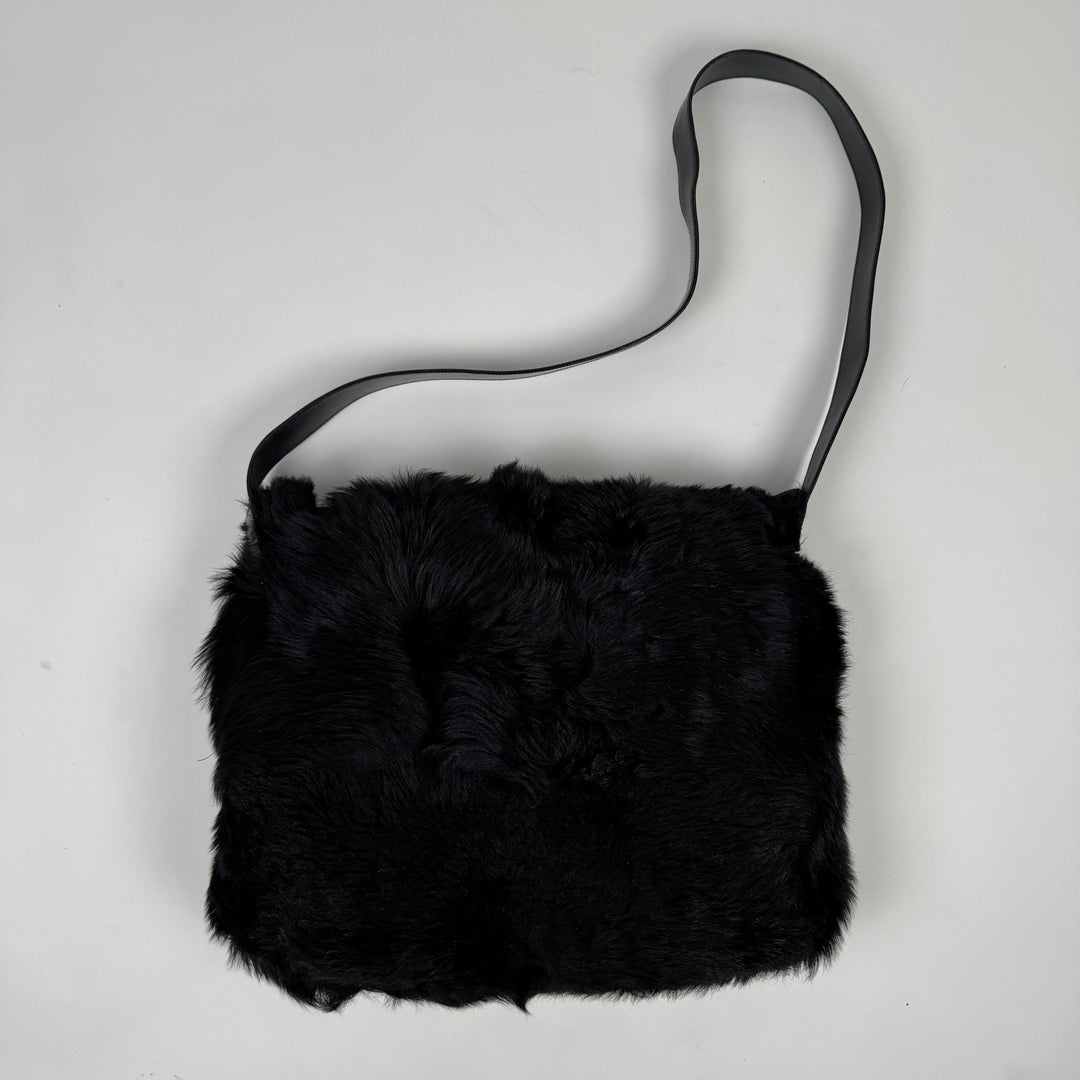 Gucci By Tom Ford SS1996 Reversible Rabbit Fur Leather Messenger Bag