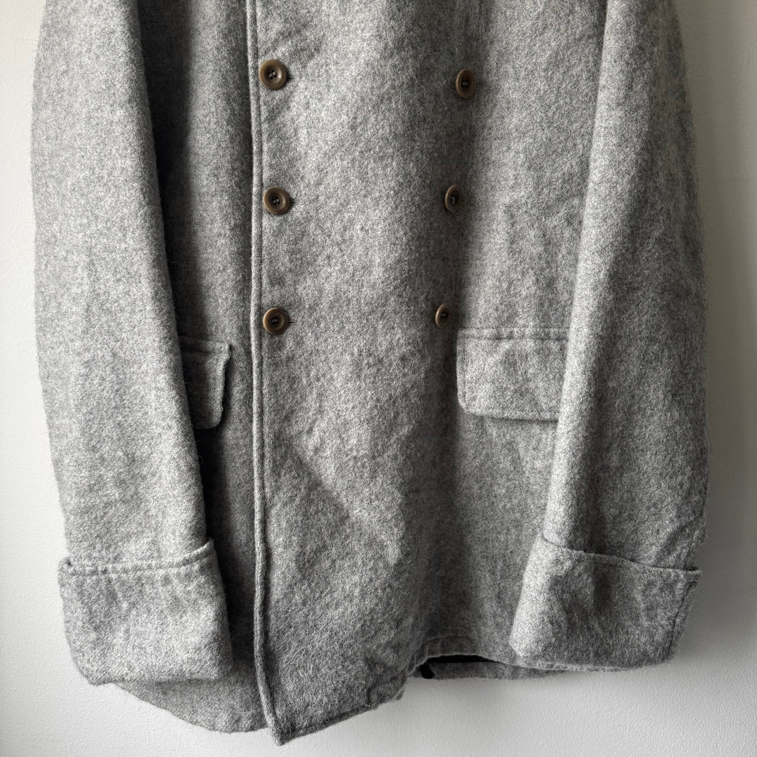 Miu Miu 2000’s Gray Wool Military Double Breasted Overcoat