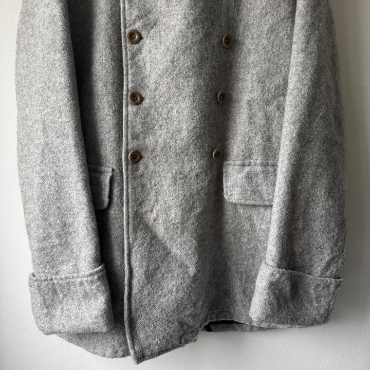 Miu Miu 2000’s Gray Wool Military Double Breasted Overcoat