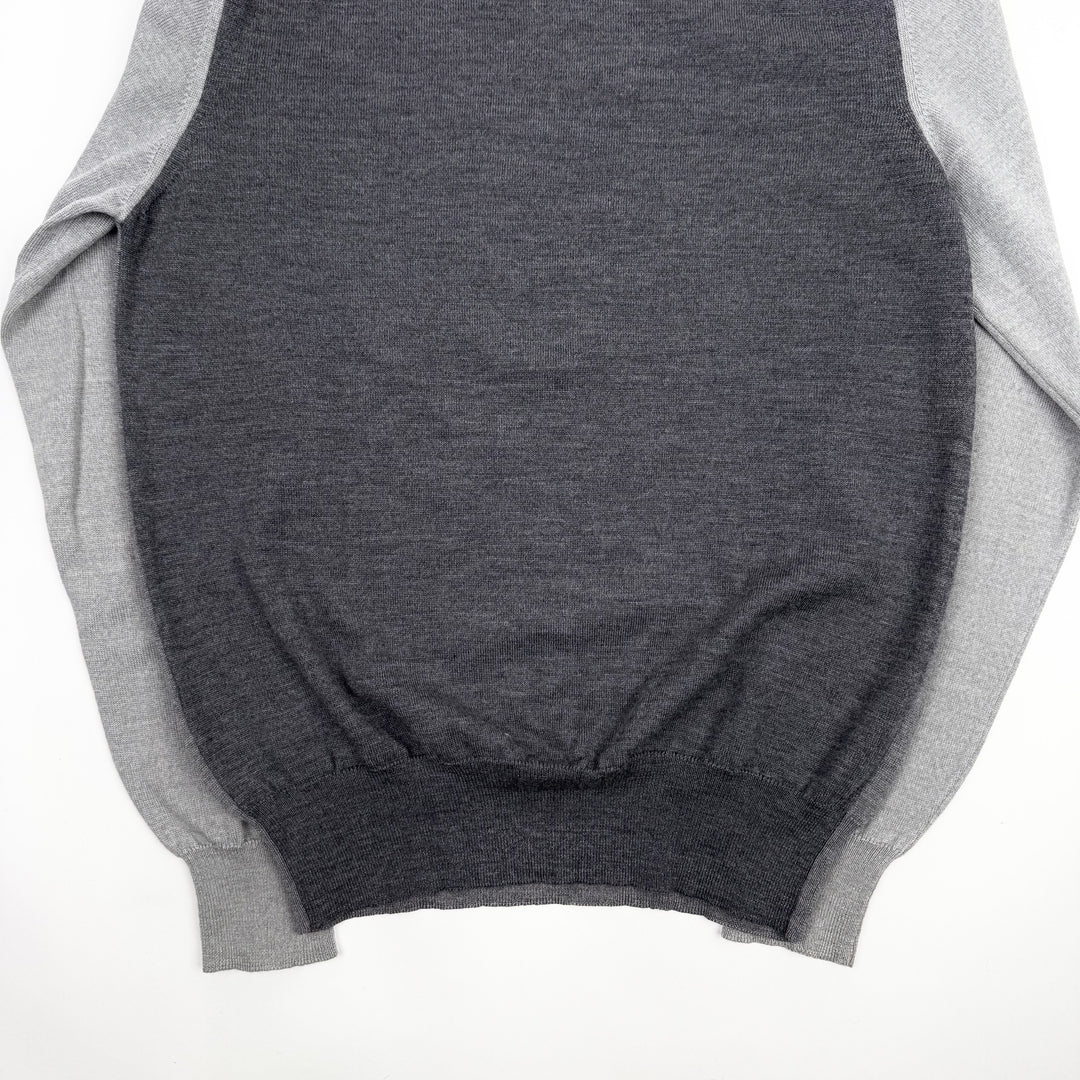 AW2008 Martin Margiela Gray Contrast Wool Knit Pullover Sweater