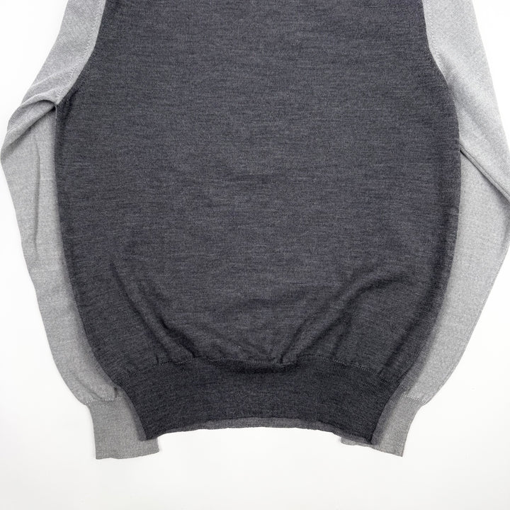 AW2008 Martin Margiela Gray Contrast Wool Knit Pullover Sweater