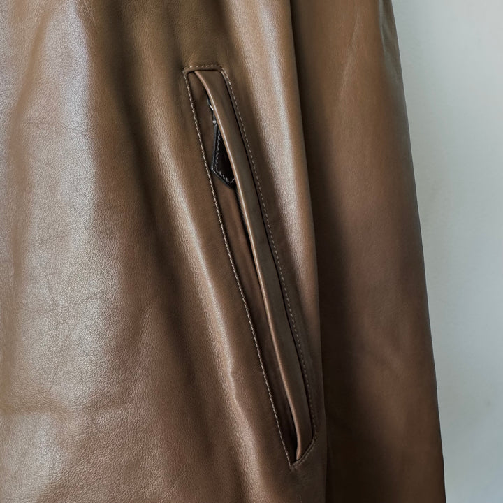 Hermes Cropped Calf Leather Blouson Jacket