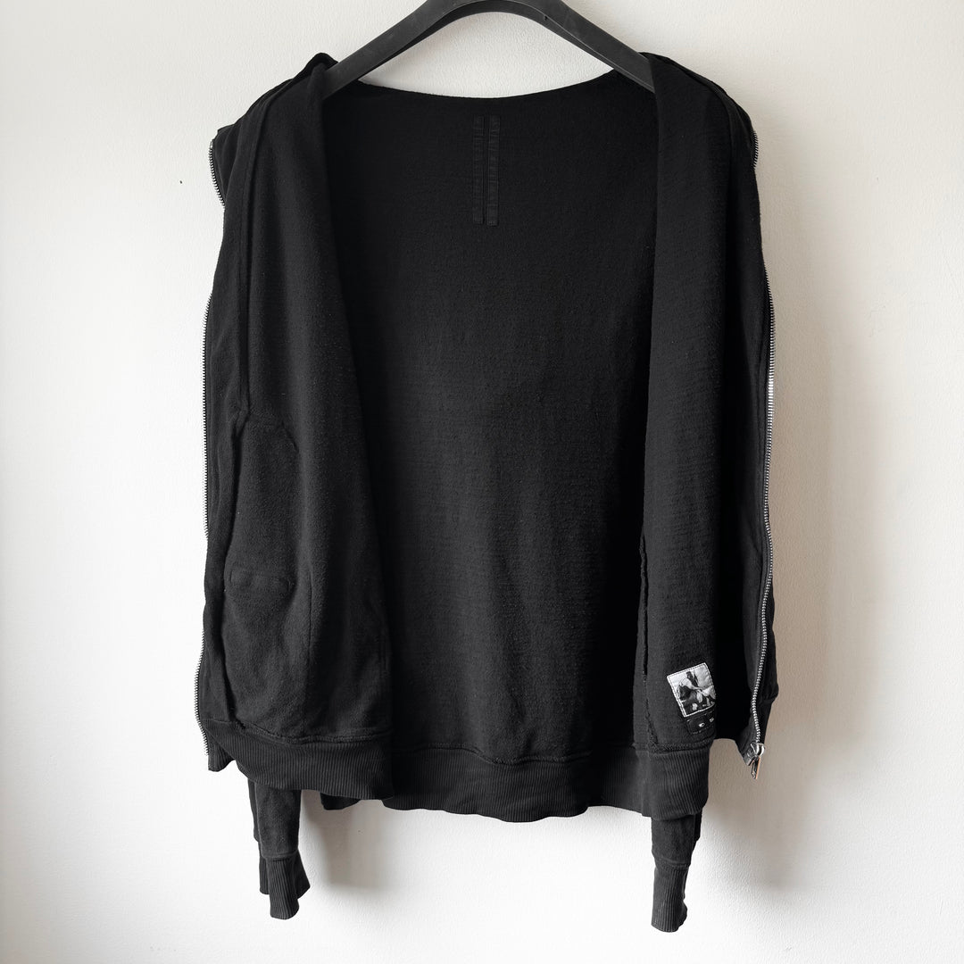 Rick Owens DRKSHDW FW2016 Black Cotton Jason Zip-Up Hoodie