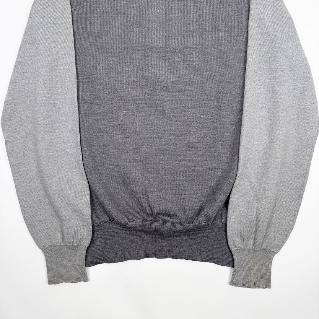 AW2008 Martin Margiela Gray Contrast Wool Knit Pullover Sweater