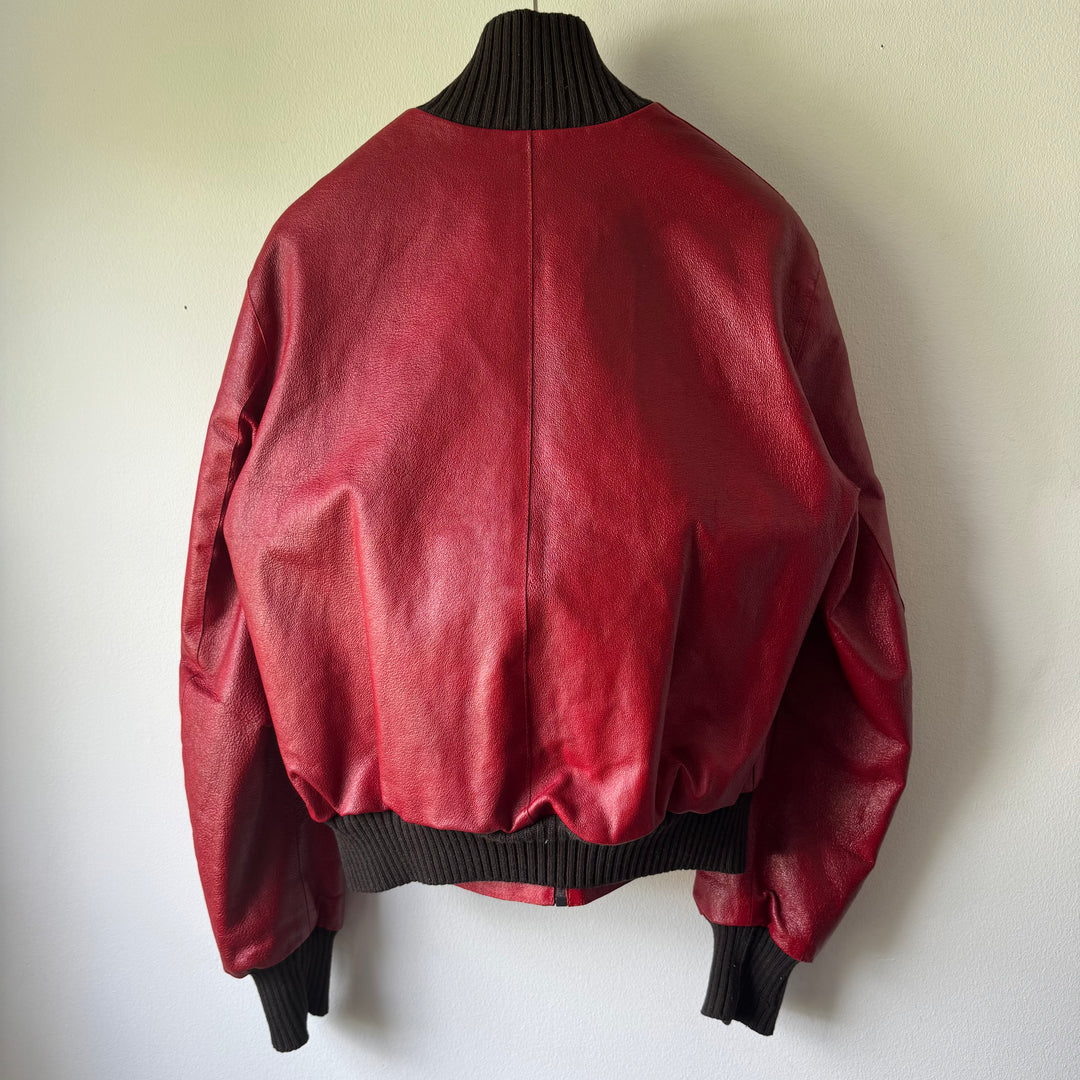 Prada FW2000 Mainline Runway Lamb Leather Bomber Jacket