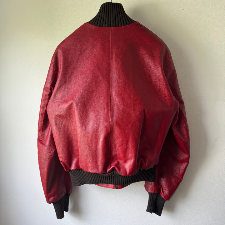 Prada FW2000 Mainline Runway Lamb Leather Bomber Jacket