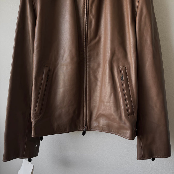 Hermes Cropped Calf Leather Blouson Jacket