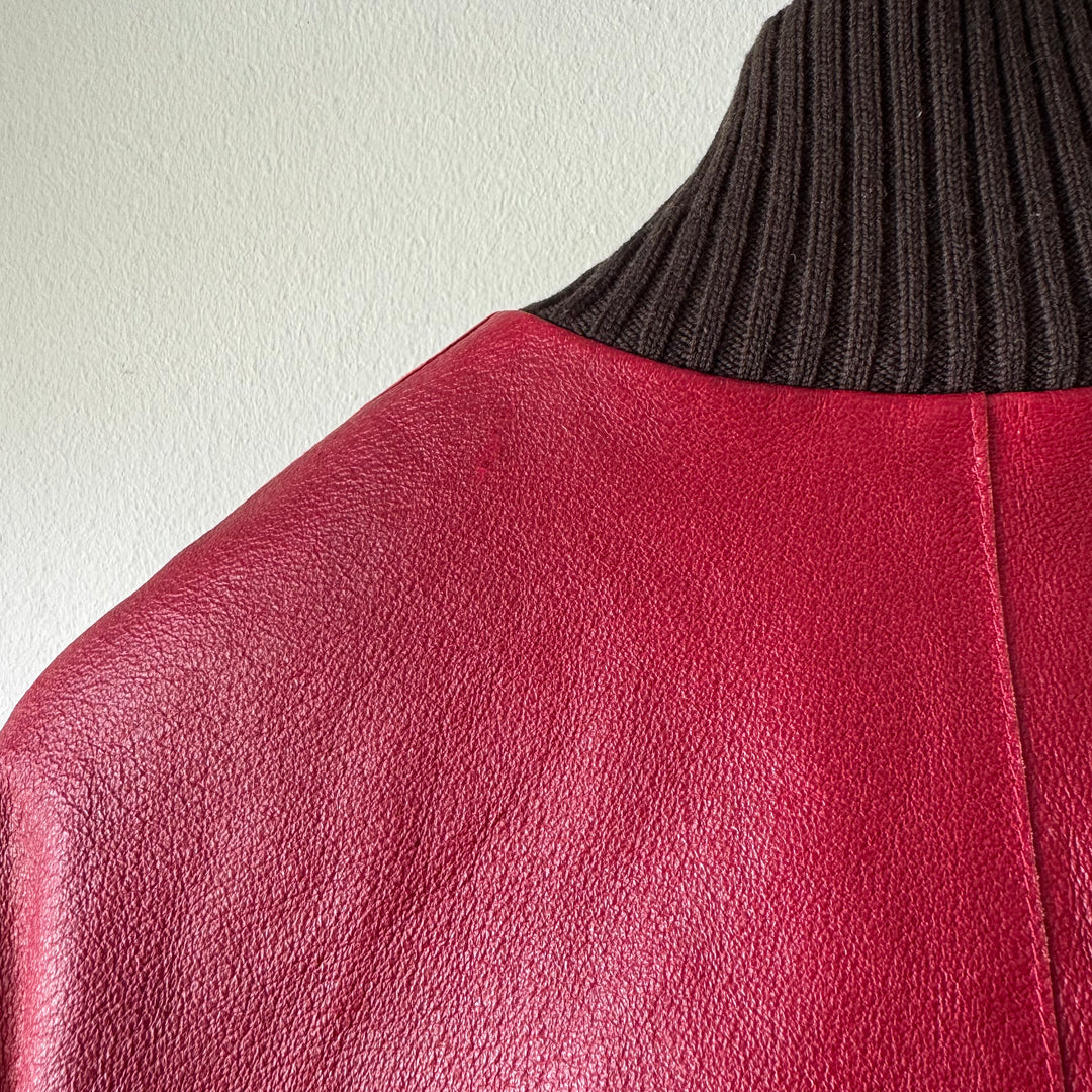 Prada FW2000 Mainline Runway Lamb Leather Bomber Jacket