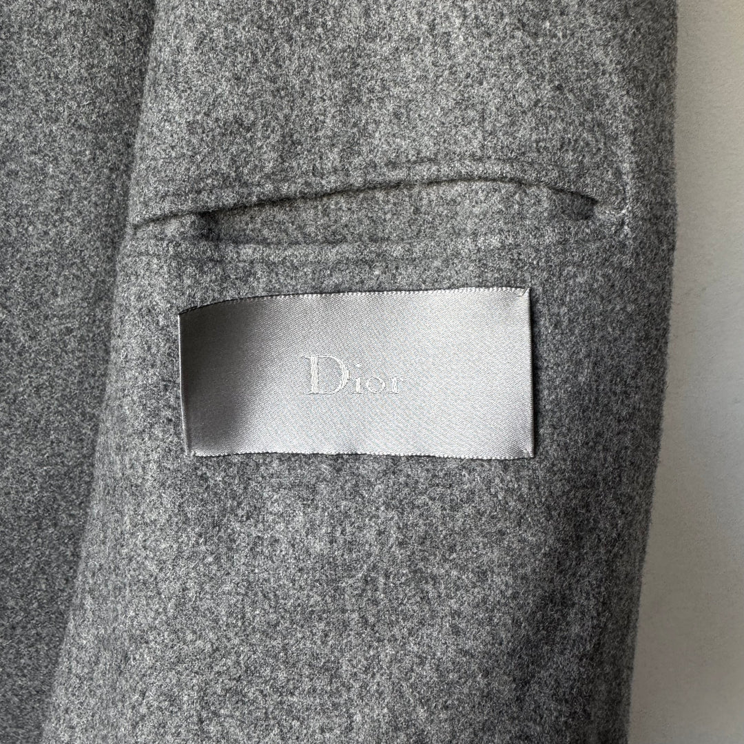 Dior Homme Black Leather Cashmere Lined Shirt Jacket