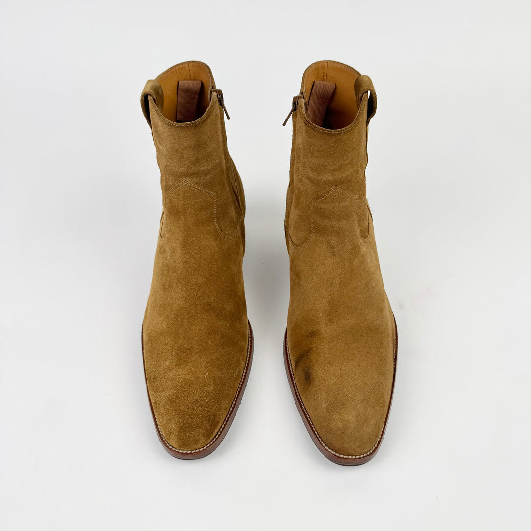 Saint Laurent SS2015 Psych Rock Brown Suede Star Wyatt Boots