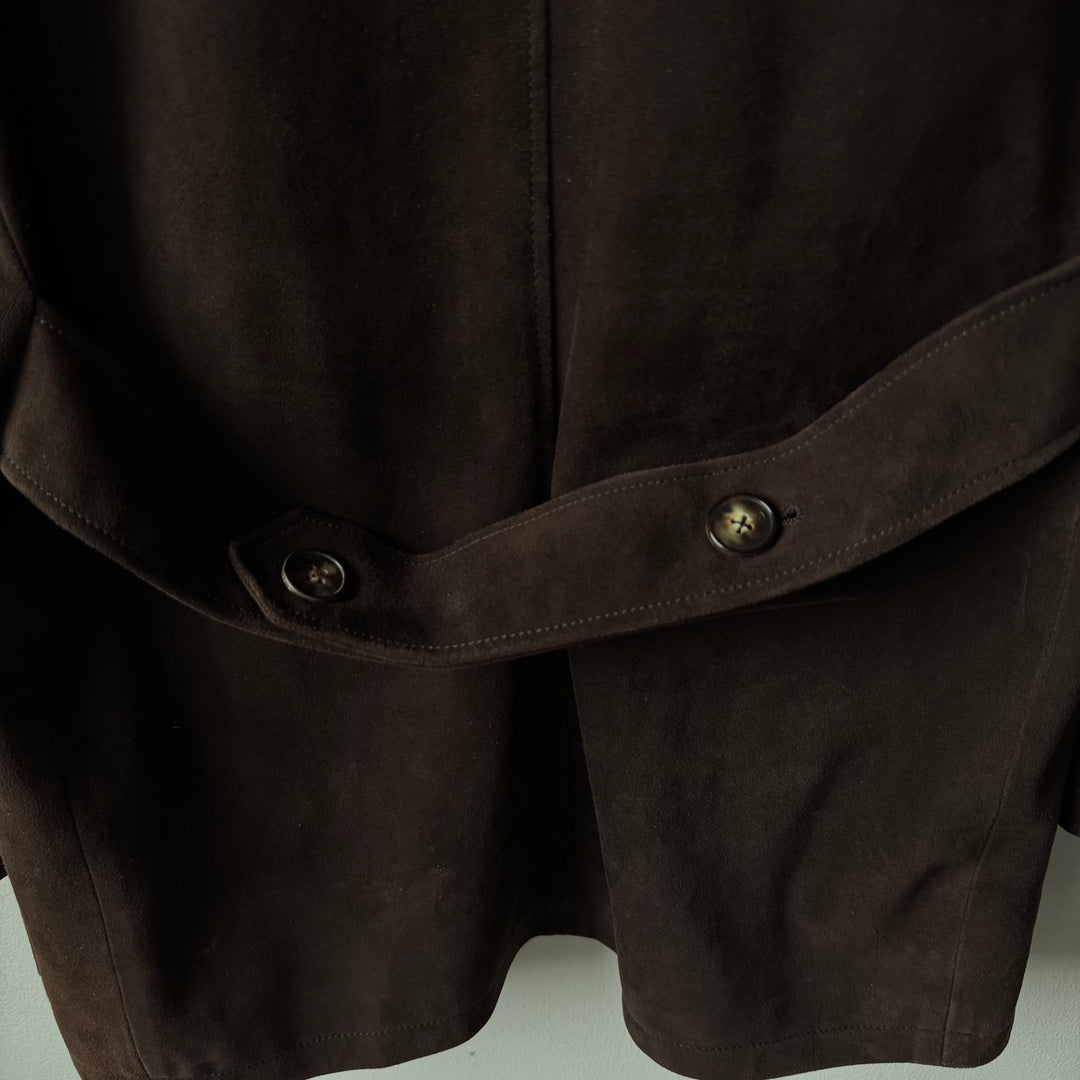 Hermes 2000's Brown Suede Deer Leather Short Coat