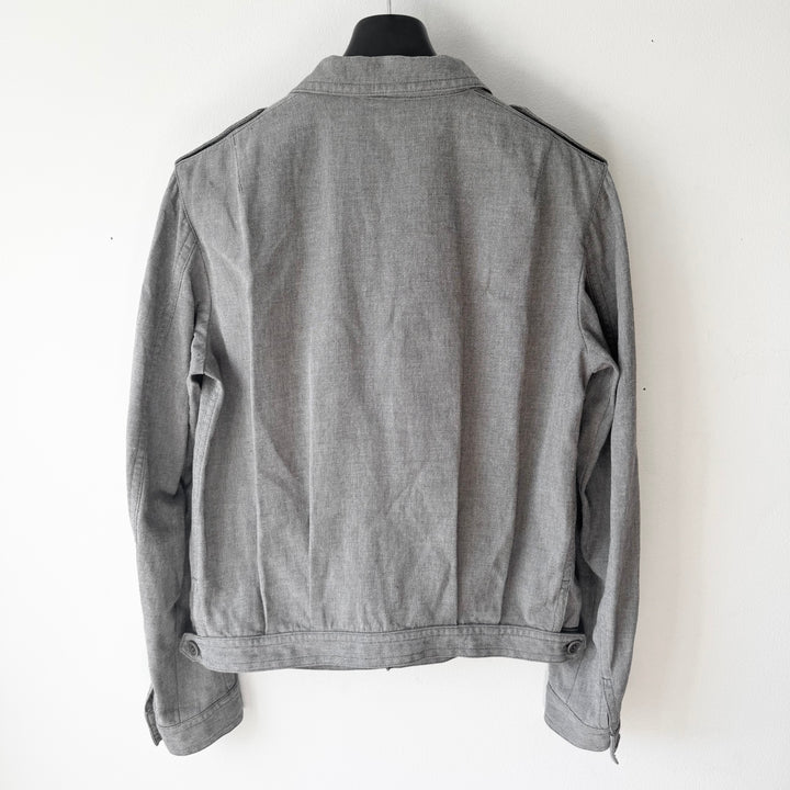 Dries Van Noten SS2007 Gray Cotton Cropped Military Jacket
