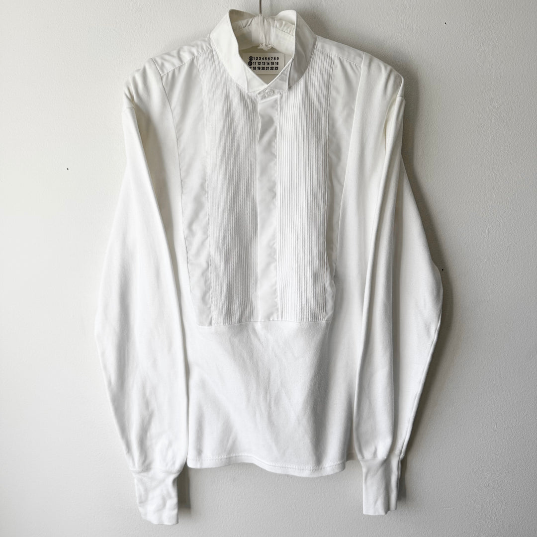 SS2003 Martin Margiela Artisanal White Hybrid Tuxedo Shirt Inlayed Longsleeve