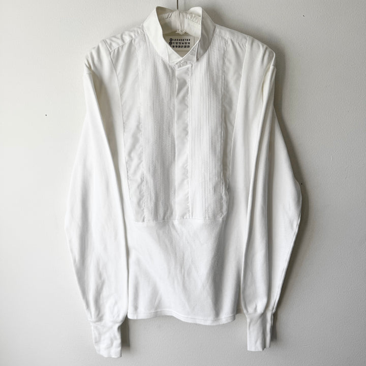 SS2003 Martin Margiela Artisanal White Hybrid Tuxedo Shirt Inlayed Longsleeve