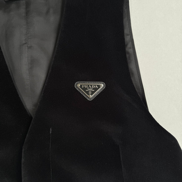 Prada SS22 Logo Velvet Dress Vest