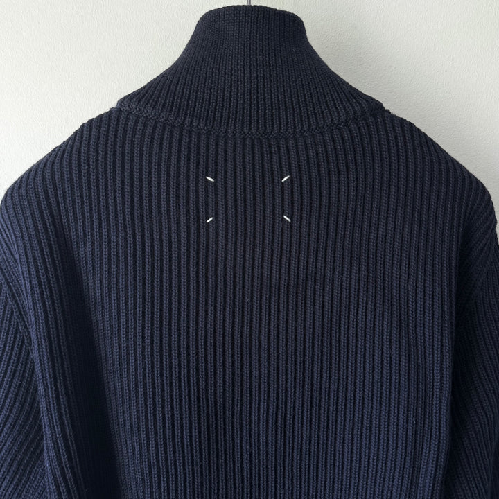 AW2011 Maison Martin Margiela Navy Wool Zip-Up Drivers/Truckers Knit