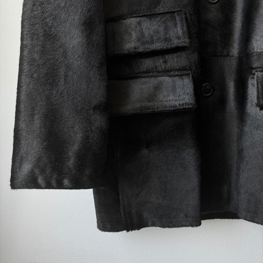 Prada 1990’s Mainline Calf Hair-On-Hide Leather Coat