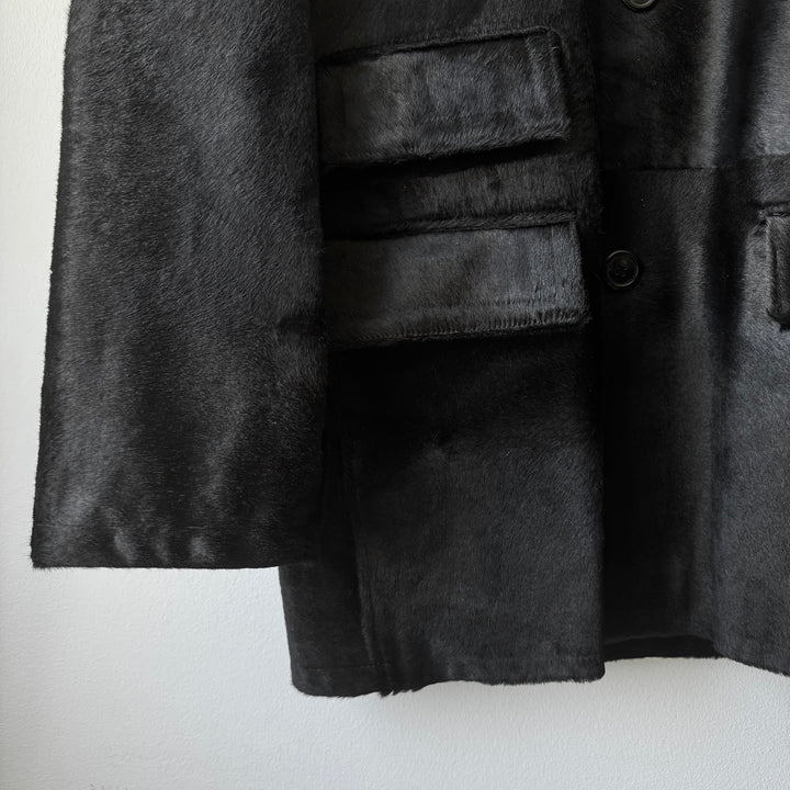 Prada 1990’s Mainline Calf Hair-On-Hide Leather Coat