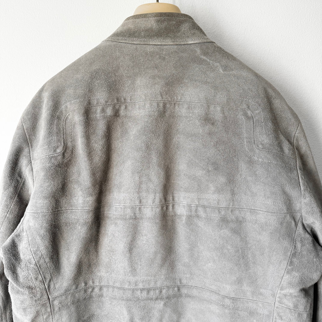 Gucci By Tom Ford FW2004 Grey Suede Moto Biker Leather Jacket