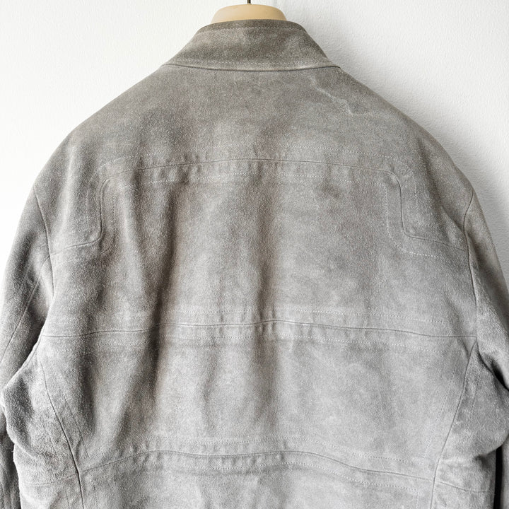 Gucci By Tom Ford FW2004 Grey Suede Moto Biker Leather Jacket