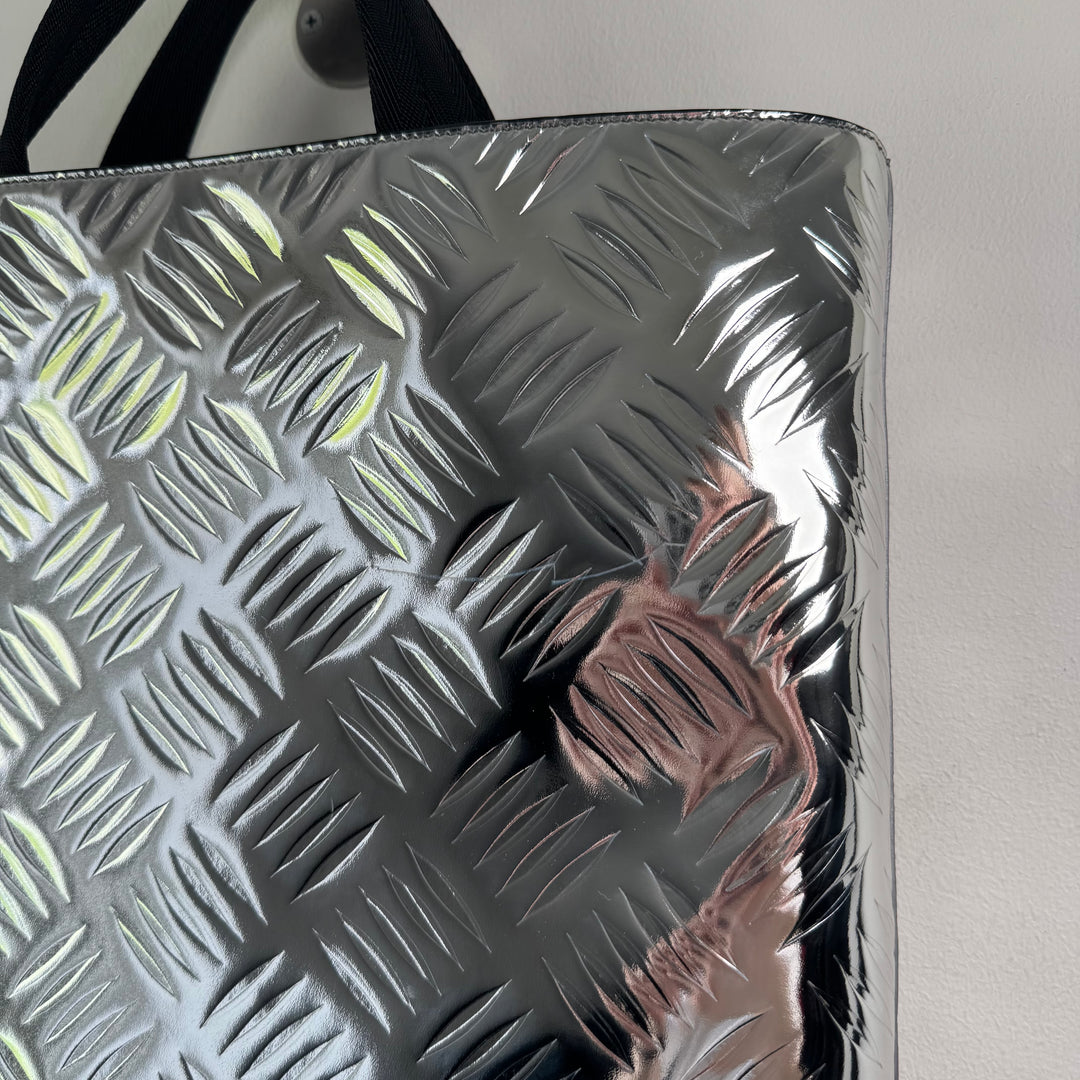 Prada FW2023 Silver Leather Tote Bag