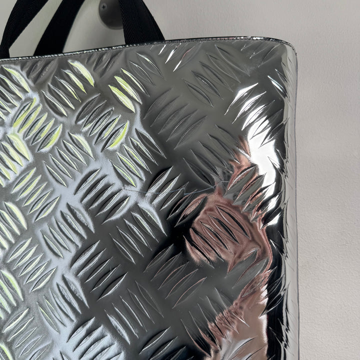 Prada FW2023 Silver Leather Tote Bag