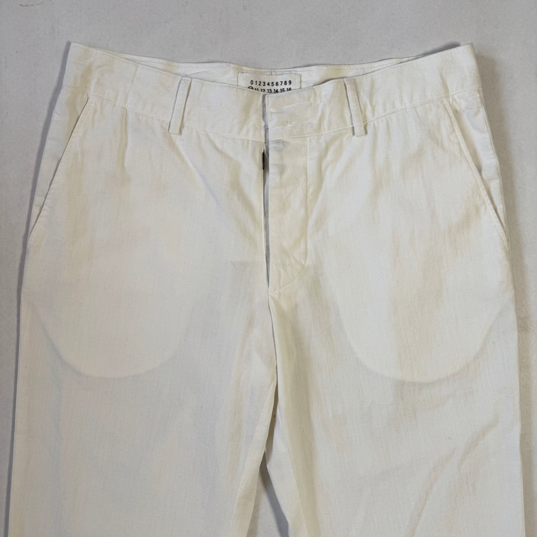 SS2005 Martin Margiela White Cotton Relaxed Straight Pants