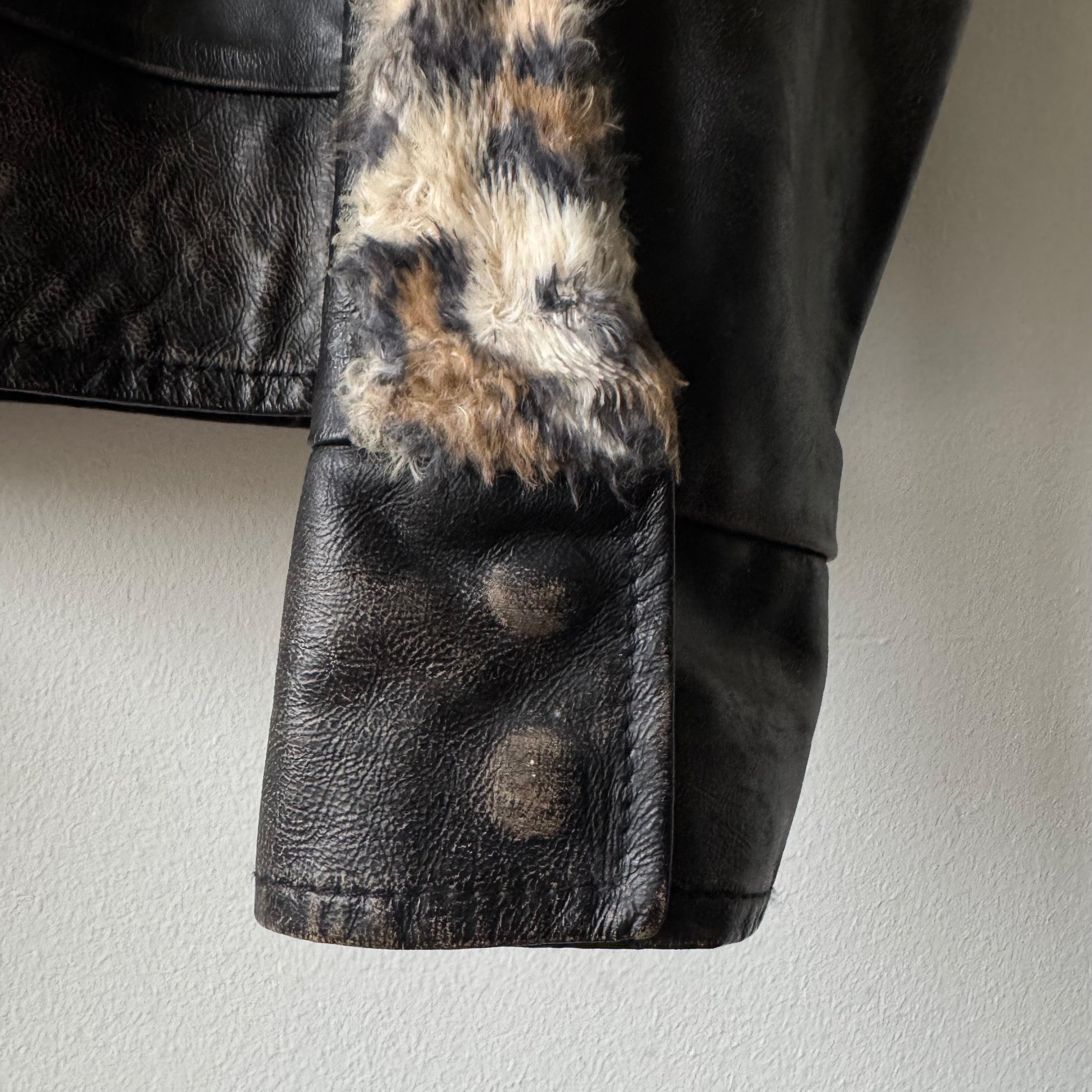 AW2006 Martin Margiela Leopard Café Racer Leather Jacket