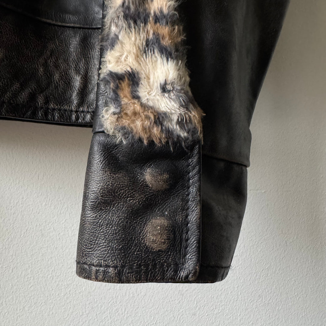 AW2006 Martin Margiela Leopard Café Racer Leather Jacket