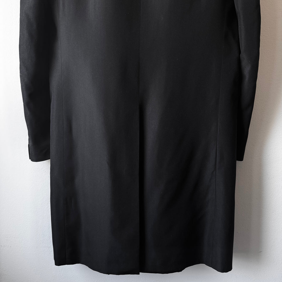 Helmut Lang 1990’s Black Silk Button-up Overcoat