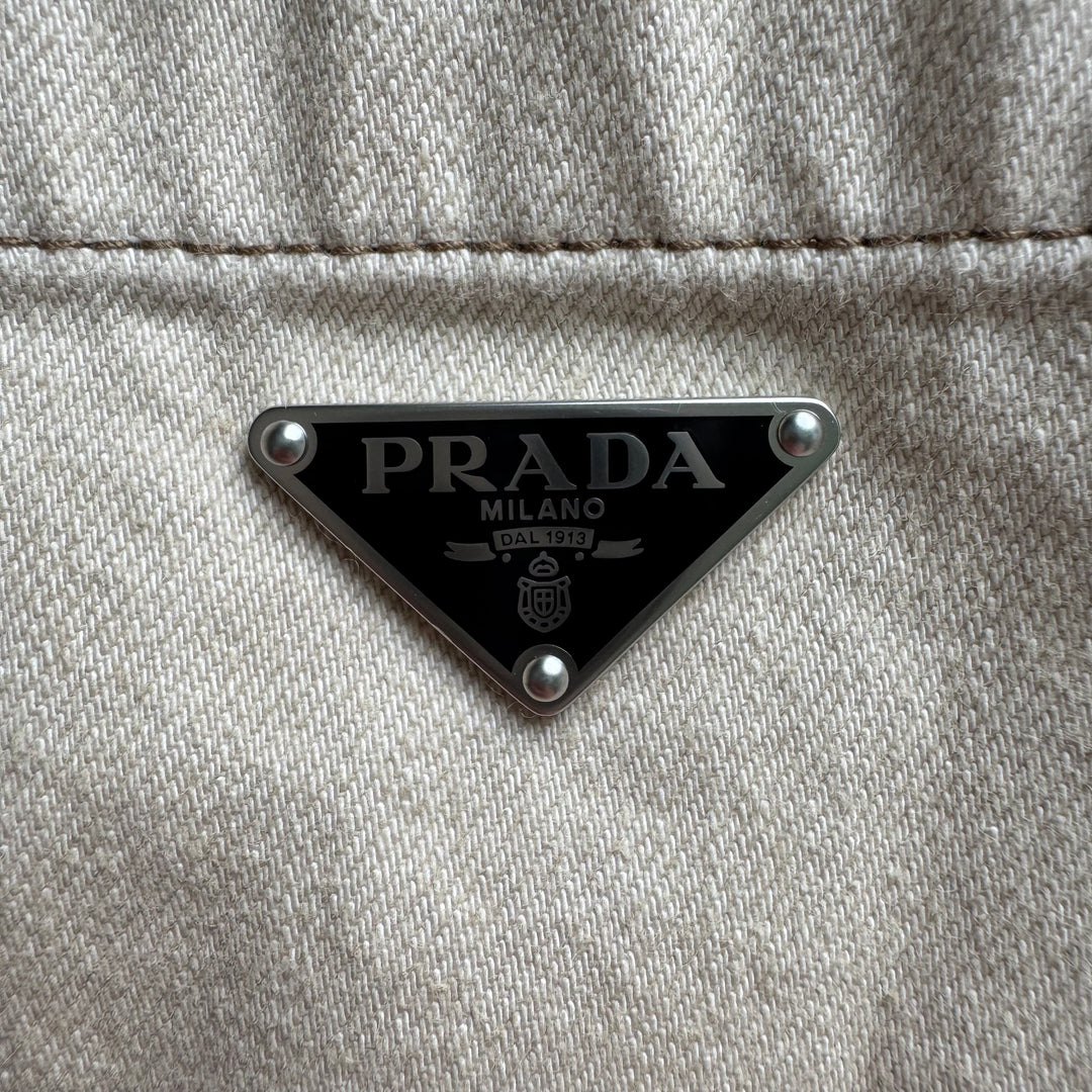 Prada SS2025 Short-Sleeved Bull Denim Bowling Shirt