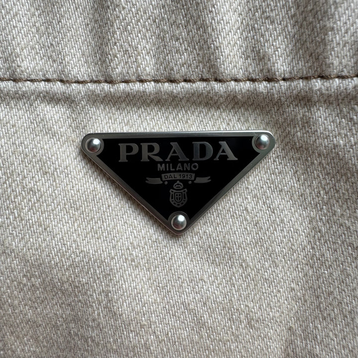 Prada SS2025 Short-Sleeved Bull Denim Bowling Shirt
