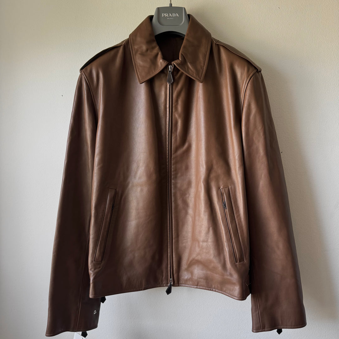 Hermes Cropped Calf Leather Blouson Jacket