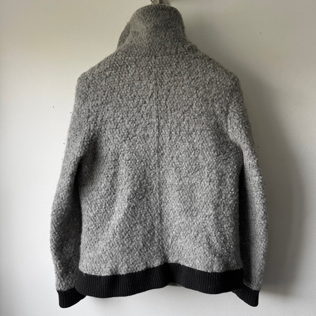 Dior Homme FW2009 Gray Asymmetric Drape Collar Mohair Jacket