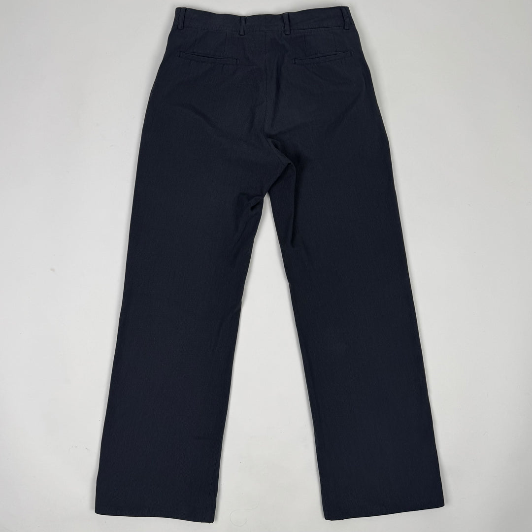 SS2001 Martin Margiela Dark Gray Pinstripe Cotton Wide Relaxed Pants