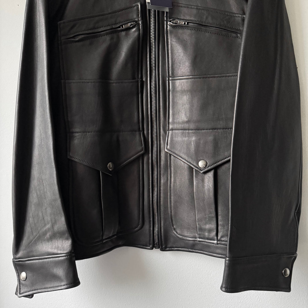 Ralph Lauren Purple Label Black Lamb Leather Field Jacket