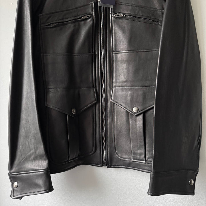Ralph Lauren Purple Label Black Lamb Leather Field Jacket
