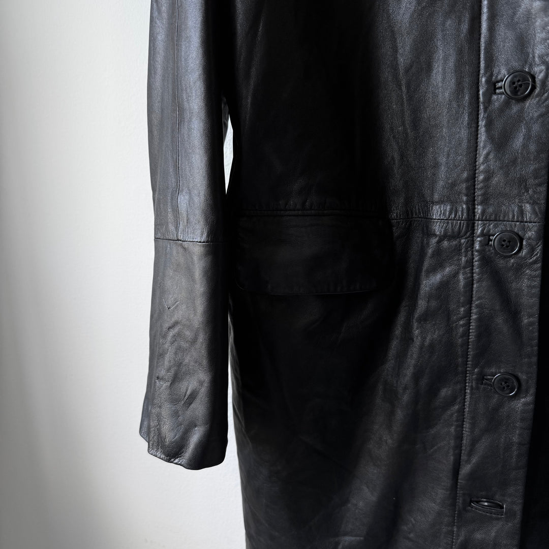 Helmut Lang 1990s Hooded Leather Parka