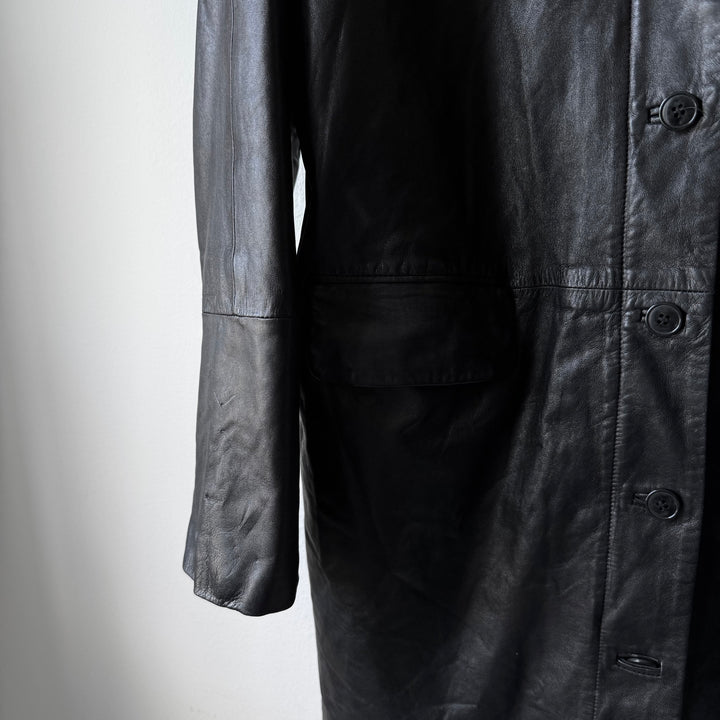 Helmut Lang 1990s Hooded Leather Parka