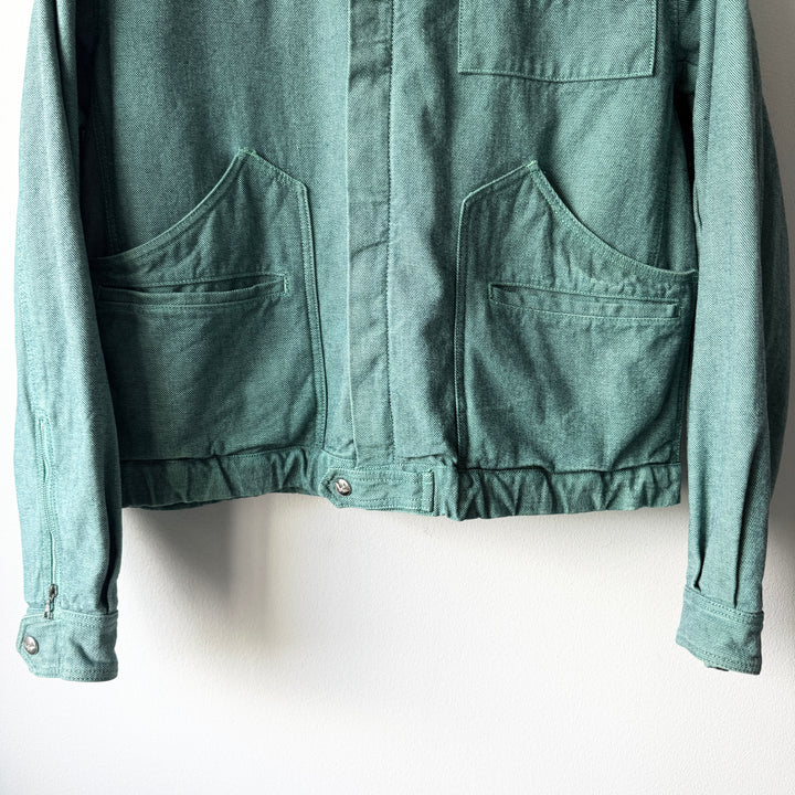 Giorgio Armani 1980s Iridescent Green Denim Jacket
