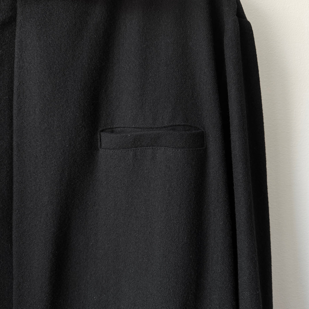 Prada FW1998 Black Asymmetrical Funnel Neck Wool Coat