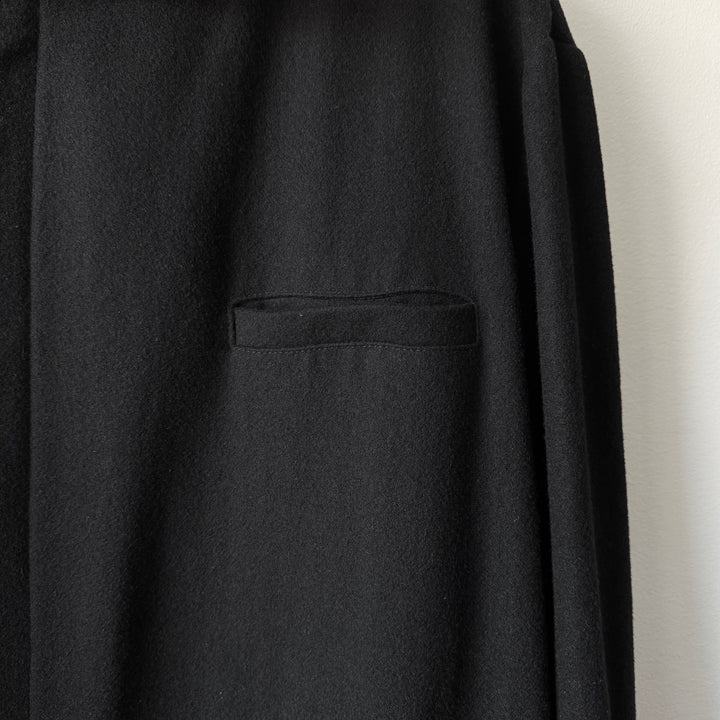 Prada FW1998 Black Asymmetrical Funnel Neck Wool Coat