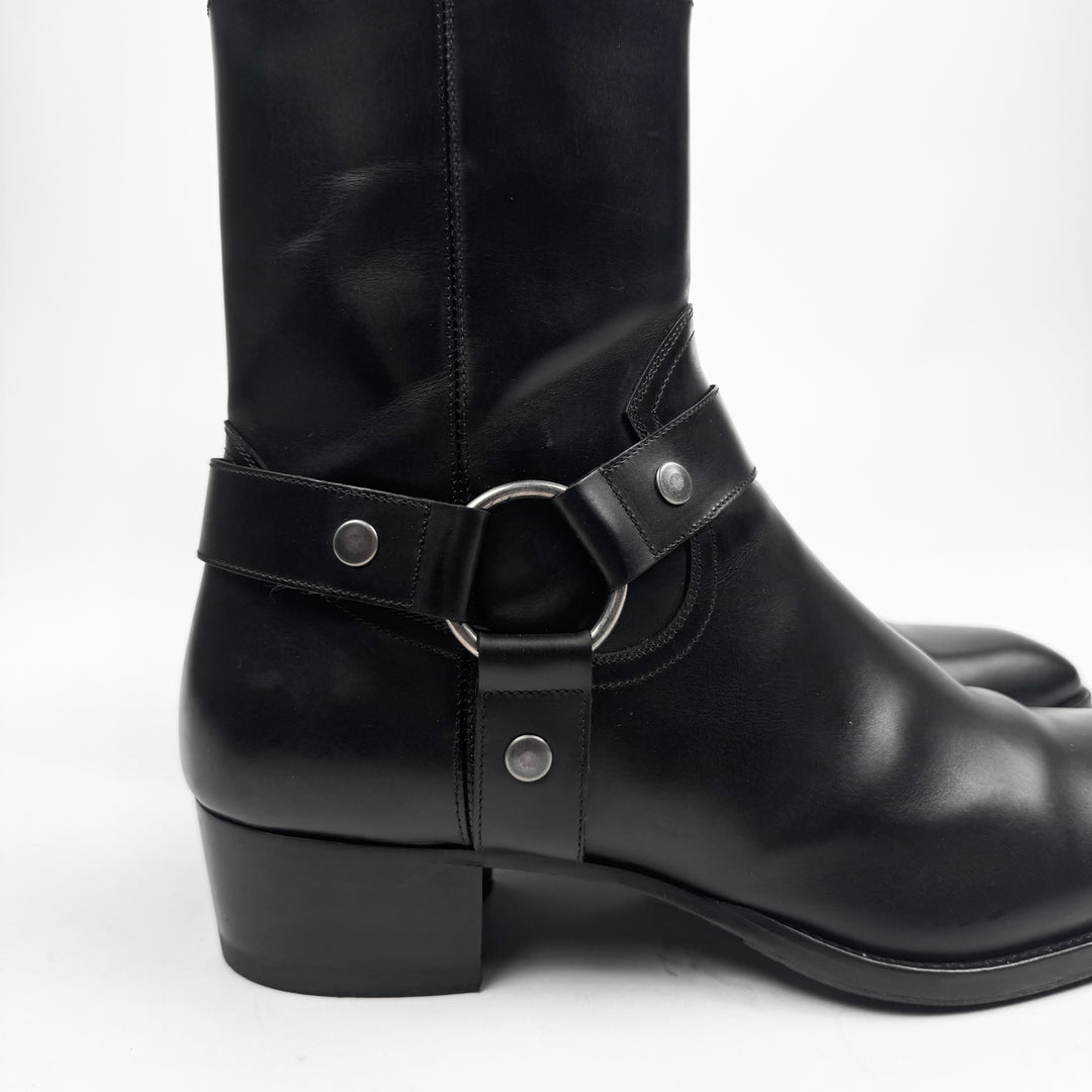 Saint Laurent By Hedi Slimane FW2015 Black Harness Wyatt Boots