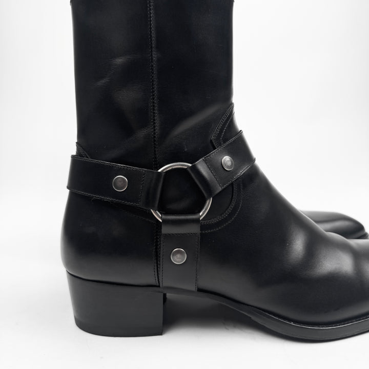 Saint Laurent By Hedi Slimane FW2015 Black Harness Wyatt Boots