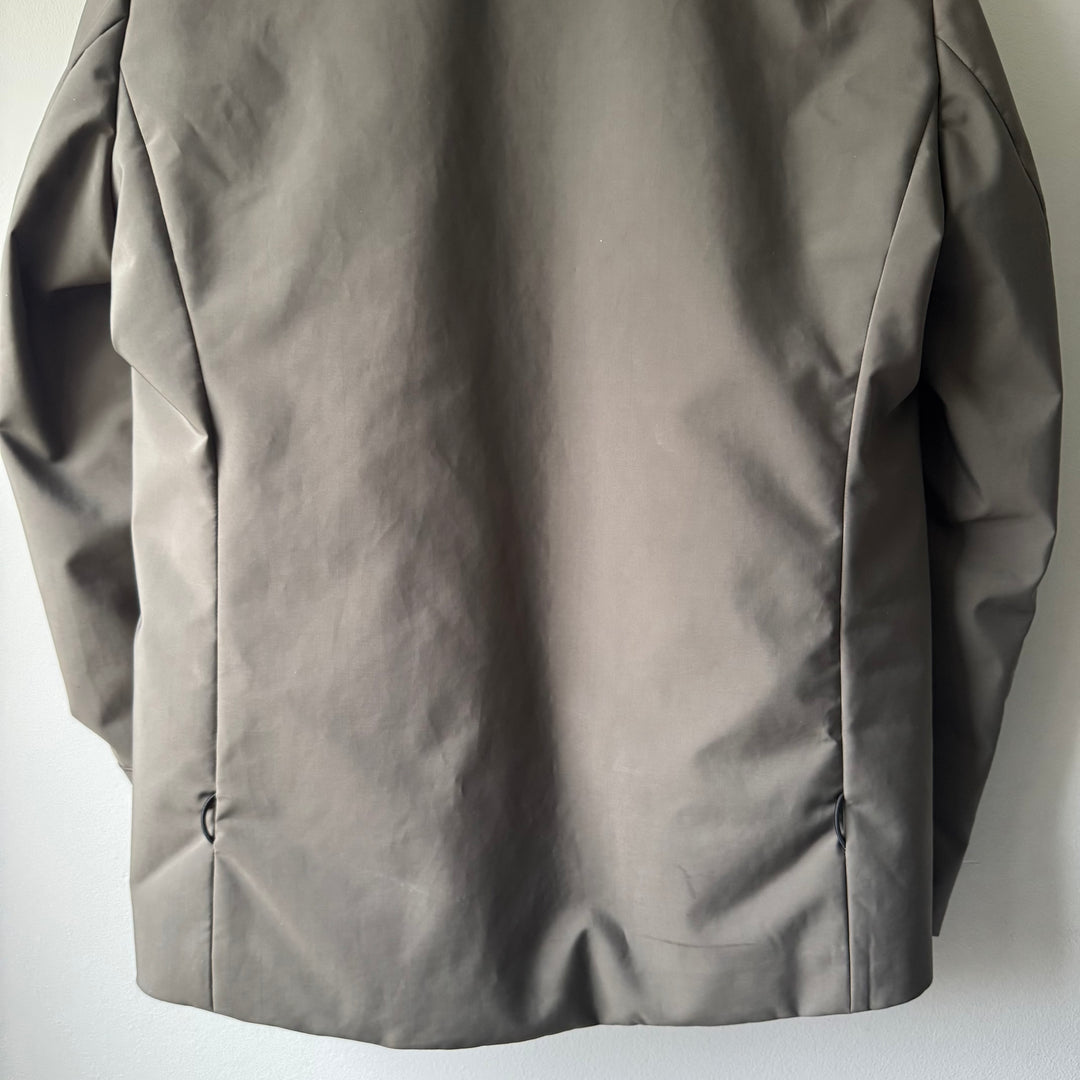 Prada Linea Rossa FW1999 Gray Neoprene Ninja Hooded Insulated Padded Jacket