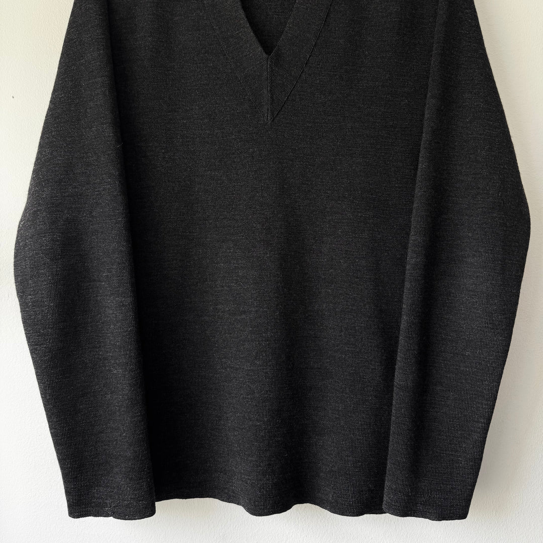 AW1999 Martin Margiela Dark Gray Virgin Wool V-Neck Knit