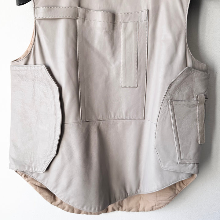 Helmut Lang SS1998 White Leather Bulletproof Tactical Vest