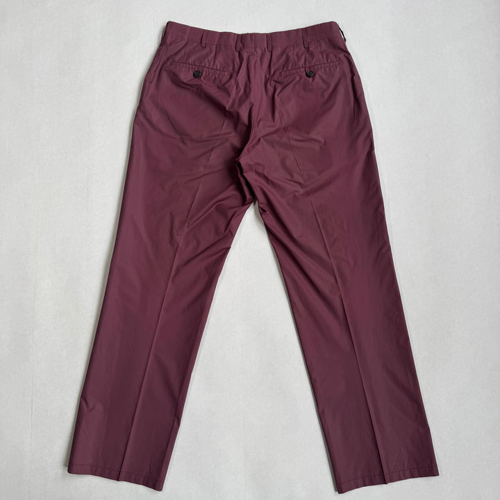 Prada SS1998 Red Wide Leg Pleated Pants