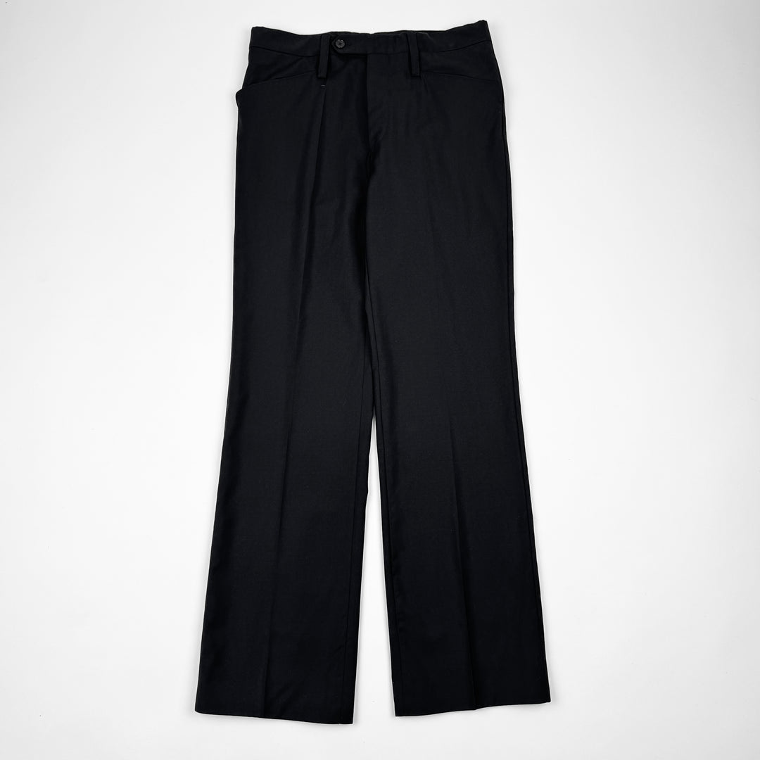 Gucci 2000's Black Wool Pleated Relaxed Suit Trousers Pants
