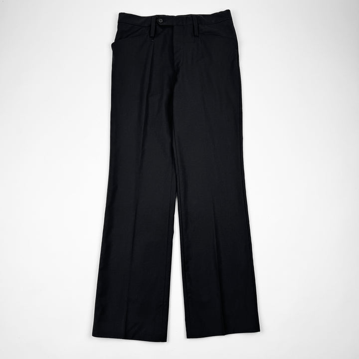 Gucci 2000's Black Wool Pleated Relaxed Suit Trousers Pants